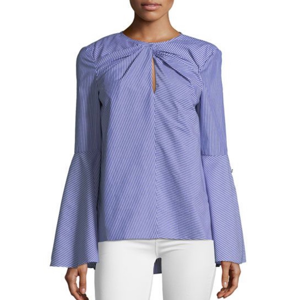 Prabal Gurung Stripe Twist Neck Blouse